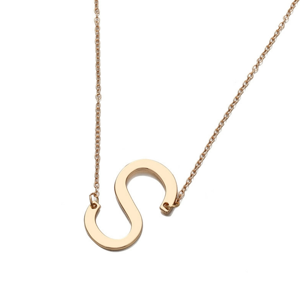 Letter S -  Pendant Fashion Necklace - Picture 4 of 11